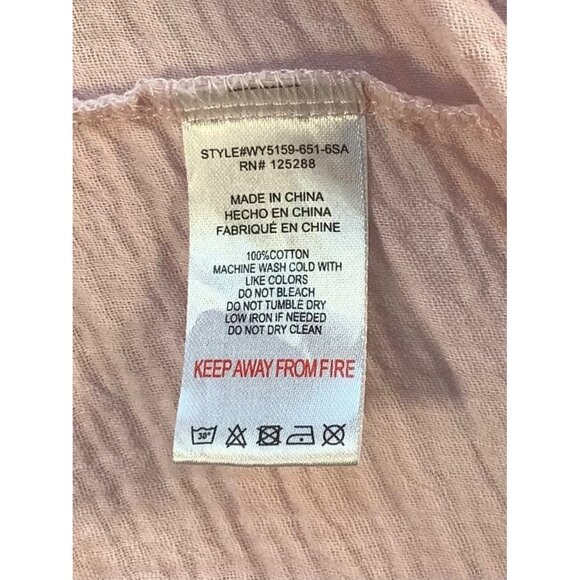 Womens XL Cotton Gauze Button-Down Shirt & Short Loungewear Casual JASON WU - Picture 8 of 13